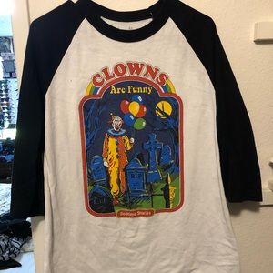 Threadless Large Clowns are Funny Baseball 3/4 Shirt